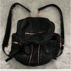 Alexander Wang Black Backpack with Rose Gold Accents